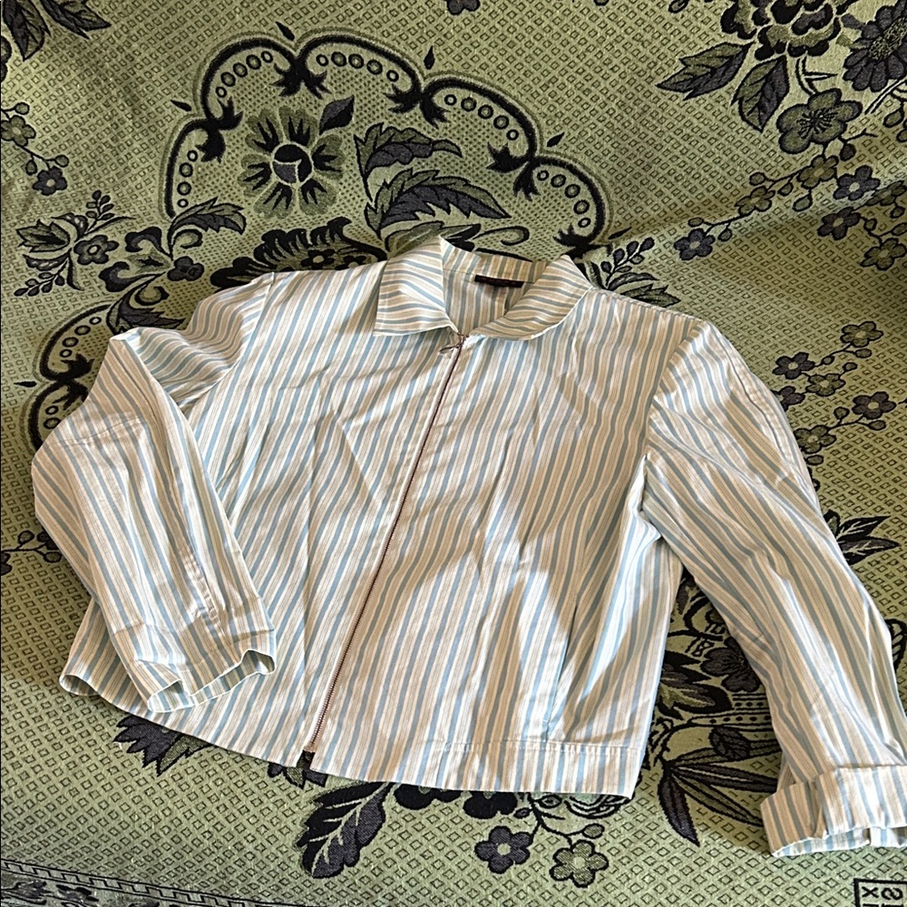 Burns Striped zipped light blazer Shirt